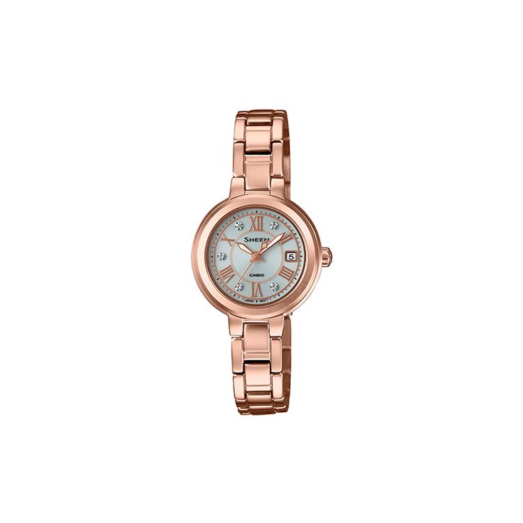 

CASIO Women s SHEEN Gray Watch SHS-4523PG-7AUPR Rose Gold Strap