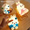 Cute Kids Night Lights 5 Colour Changing LED Silicone Rabbit Lamp with Battery, for Nursery Children Baby Camping Home Decor