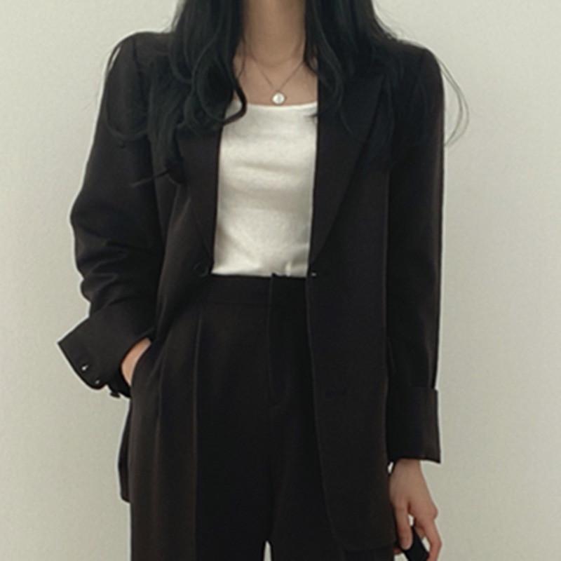 Cepli Kadın Retro Blazer Takım Elbise Ofis Giyimi İçin Polyester Kumaş