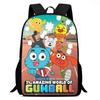 Mochila Escolar Infantil Desenho Gumball Para Alunos do Ensino Fundamental Leve Protetora da Coluna Respirável Bolsa de Tecido Oxford Com Divertida