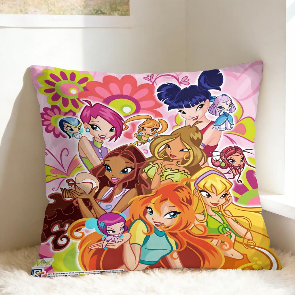 Cartoons W-winXs Clubs Pillow Case Square Pillow Cover Funny Pillowcases For Wedding Party Home Decor