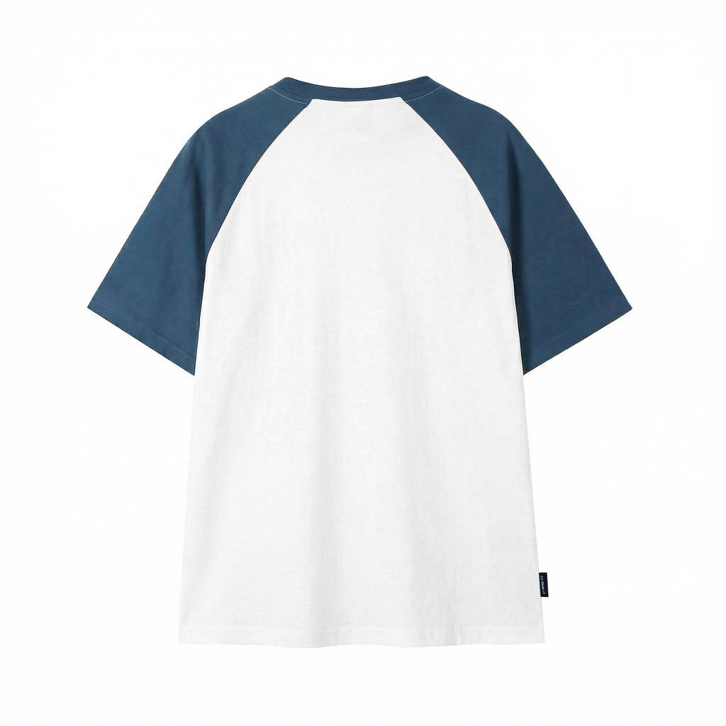 Li Ning Sports Leisure Series Color Block Cotton Short Sleeve T-Shirt Unisex Tops White Blue YHSU169-4