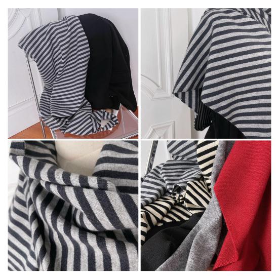 Women Knitted Shawl Wrap Scarf Striped Design Soft Imitation Wool Cashmere Cape Cardigan Shawl Coat Blanket