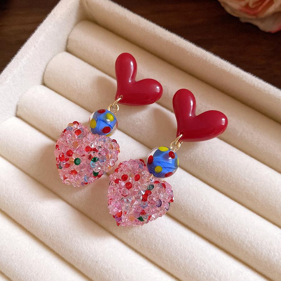Resin Heart Pendant Earrings Stylish Wholesale Women Jewelry