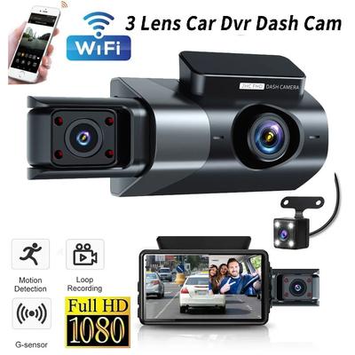 Autokamera se třemi objektivy pro auta Black Box HD 1080P Videorekordér do auta s WIFI nočním viděním G-senzor Loop Recording DVR autokamera