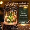 Christmas Carousel Musical Snow Globe: Old Man & Girl Birthday Gift for Children