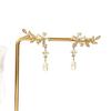 Sweet Floral Zirconia Pearl Dangle Earrings: Versatile Celebrity-Style Long Studs