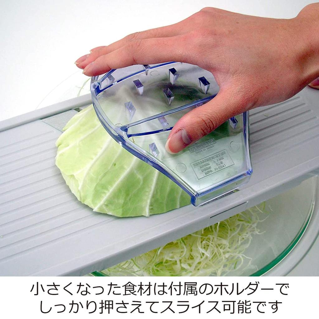 Suncraft Cabbage 1mm 14cm with Safety Made In Slicer, Thin, Fluffy, Restaurant-Quality, Wide, Holder, Japan, White, BS-271