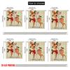 2pcs 2D flat printing Merry Christmas Popular Curtain Christmas reindeer Polyester Without Electricity Birthday Party for