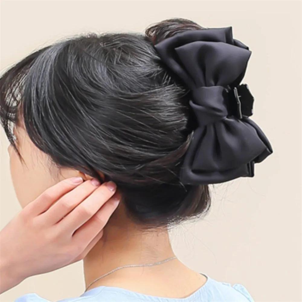 Silk ribbon hair clip black hair clip pretty hair clip
