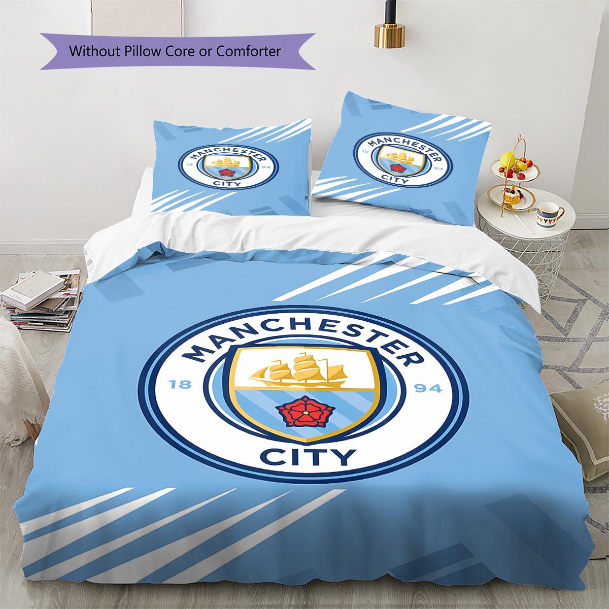 

Постельное белье с узором «Пульс» ФК «Манчестер Сити», Комплект одеял, Пододеяльник, Наволочка, Домашний подарок на день рождения (1 пододеяльник + 2 наволочки, без наполнителя) 135x200cm