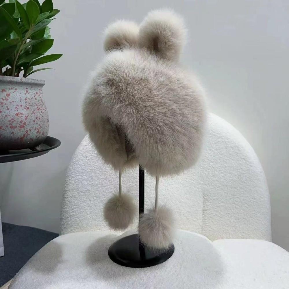 Windproof Winter Plush Hat Anti-cold Ear Protection Cap Lei Feng Cap Rabbit Ear Warmer Hat Outdoor