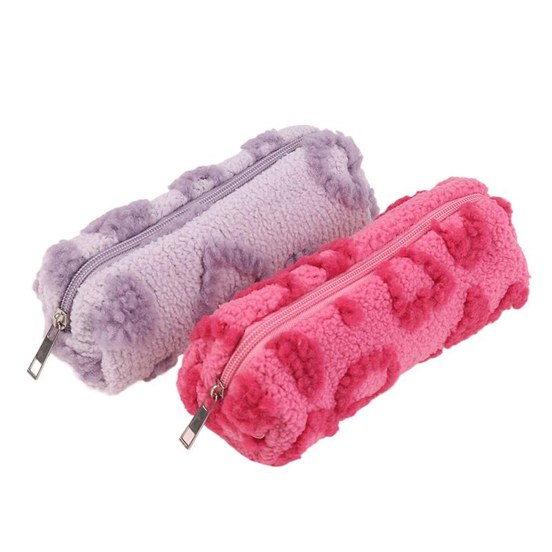 Pluszowe Kosmetyczki z Uchwytem Miękka Podróżna Torba do Przechowywania Kosmetyków Przenośny Organizer z Nadrukiem Love Piórnik Urocza Saszetka Kopertówka