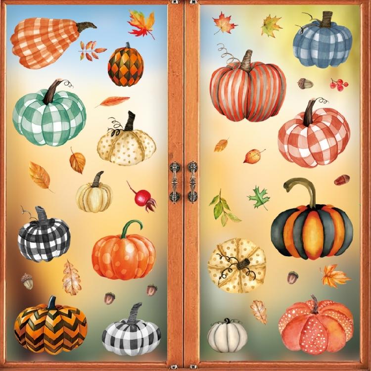 6PCS Themed Window Clings No Plastic Decorative Removable Leaf For Seasonal Home