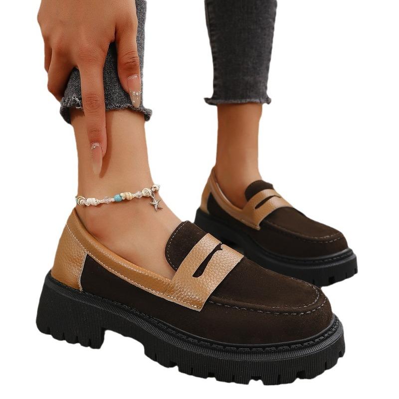 Large size autumn and winter new platform fashion single shoes temperament versatile suede women's shoes