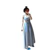 French blue square neck suspender dress women's summer seaside vacation temperament advanced sense waist thin fluffy dress