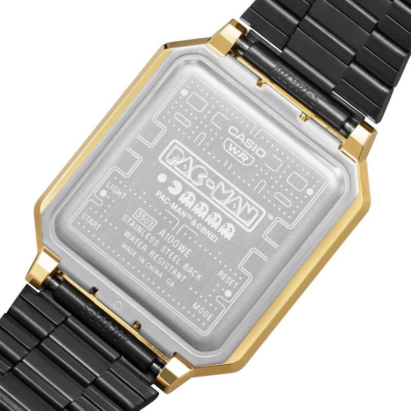 Casio Orologio da uomo G-SHOCK in acciaio inossidabile resistente all'acqua con sveglia, movimento al quarzo A100WEPC-1B
