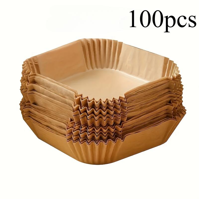 

100 шт. Бумага для аэрофритюрницы, 7,87 дюйма, без БФА, одноразовая, подходит для духовки, бесплатные аксессуары для фритюрницы, одноразовая форма, квадратная бумага для аэрофритюрницы 100pcs