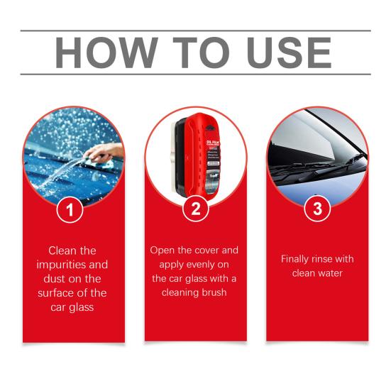 Car Powerful Windshield Cleaner Oil Film Remover Easy To Clean Anti-Fog Protection Multipurpose Automotive Cleaning Brush