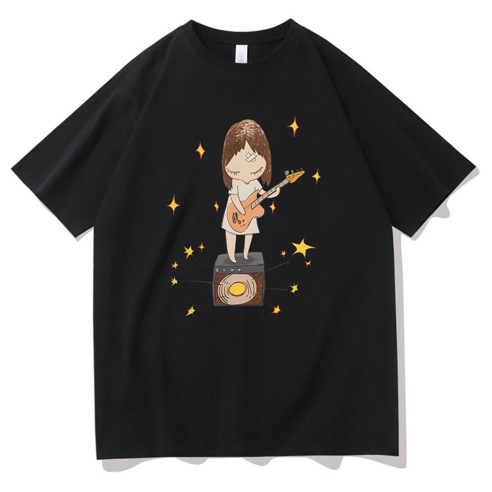 Yoshitomo Nara Guitar Gurl Print Tshirt Men Women Fashion Cartoon Oversized Short Sleeve Tshirt Unisex Casual Vintage T Shirts