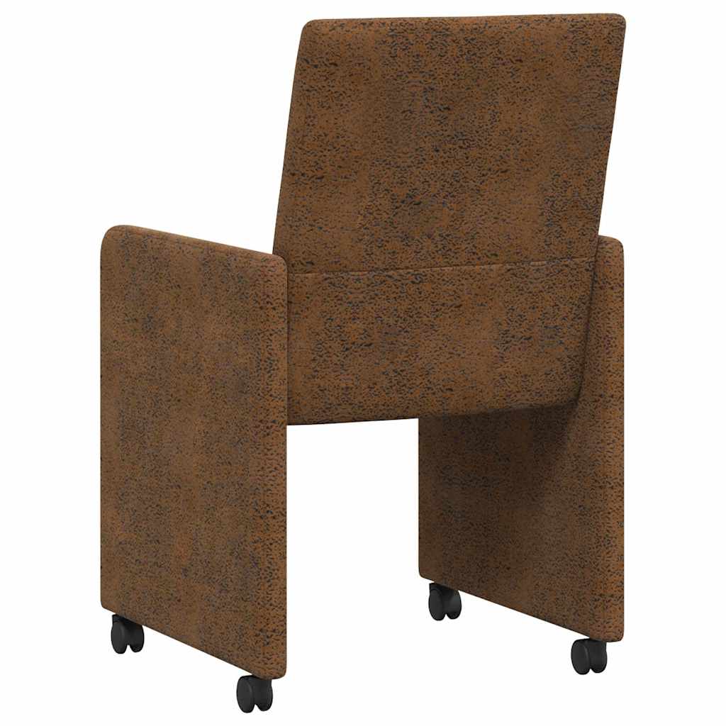 Dining Room Chairs with Casters 2 pcs Brown 57 x 66 x 94 cm