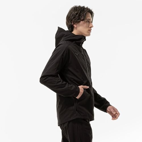 Training Wear Proof Stretch Jacket, Water-Repellent, 32MCC570, Men's, Black, Size M