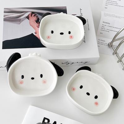 Pacha Dog Seasoning Dish Chopstick Holder Seasoning Dipping Sauce Dish Ceramic Dish Cute Shape Dipping Sauce Dish