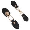 PU Sewing Buckle Hooks Black Leather Toggle Buttons Large Metal Fastener for Trench Coats and Craft Projects