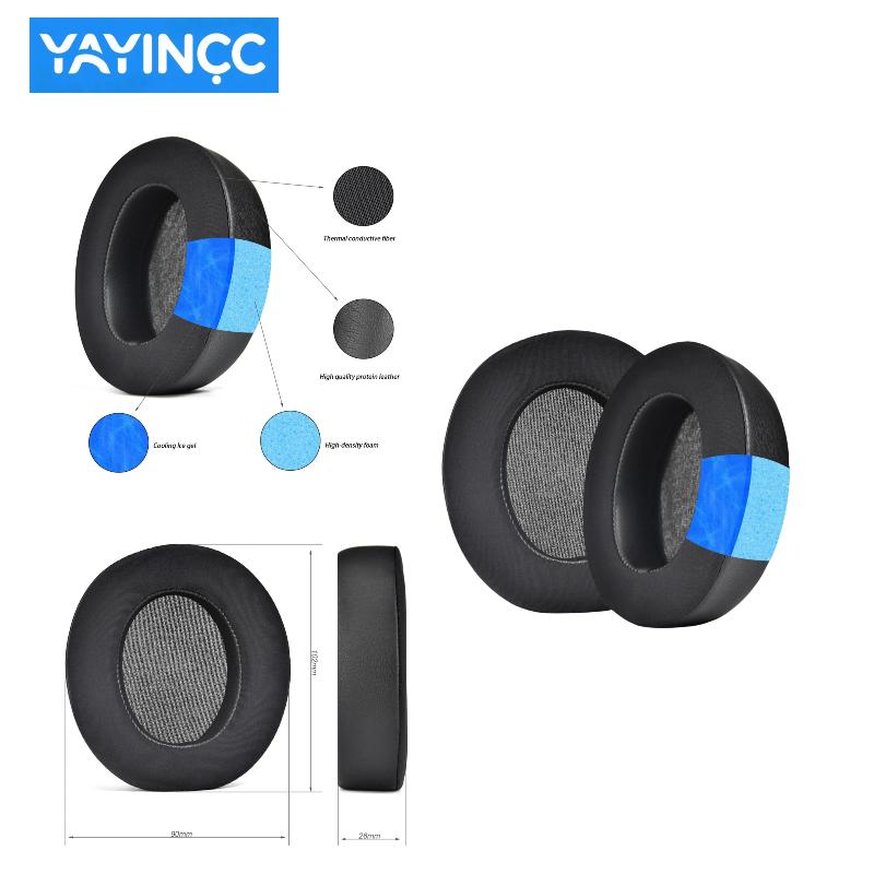 YAYINCC Replacement Cooling Gel Earpads Silicone Zipper Head Beam Protective Cover for Anker Soundcore Life Q30 Headphone