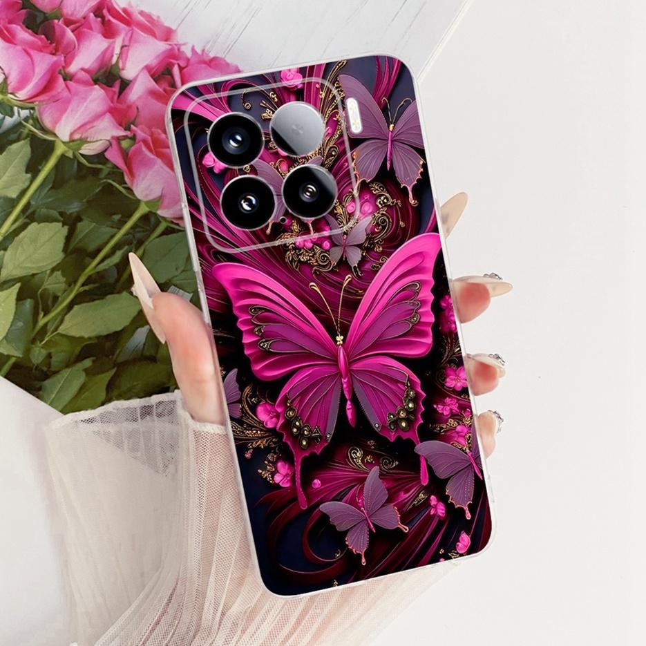 For Xiaomi Mi 15 Pro 5G Case Luxury Butterfly Painted Cover Soft Silicone Phone Case For Xiaomi 15 Pro Mi15 Pro 5G Fundas Bumper