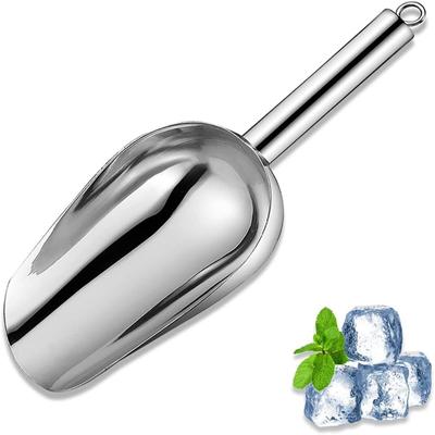 Multifunctional Stainless Steel Ice Scoop Silver Food Candy Flour Spoon Easy Clean Bar Party Wedding Kitchen Supplies Tools