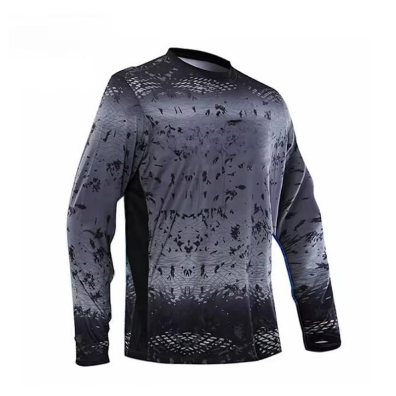 Mens Long Sleeve UPF 50 Fishing Shirt Quick Dry Breathable Outdoor Sun Protection Top Angling
