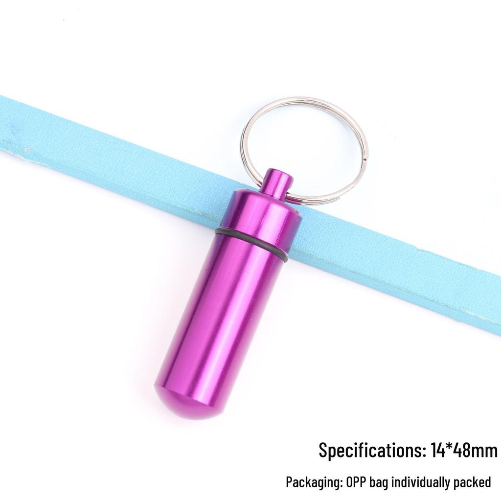 Portable Aluminum Pill Case with Keychain & Sealed Earplugs - Outdoor Survival Gear Pendant