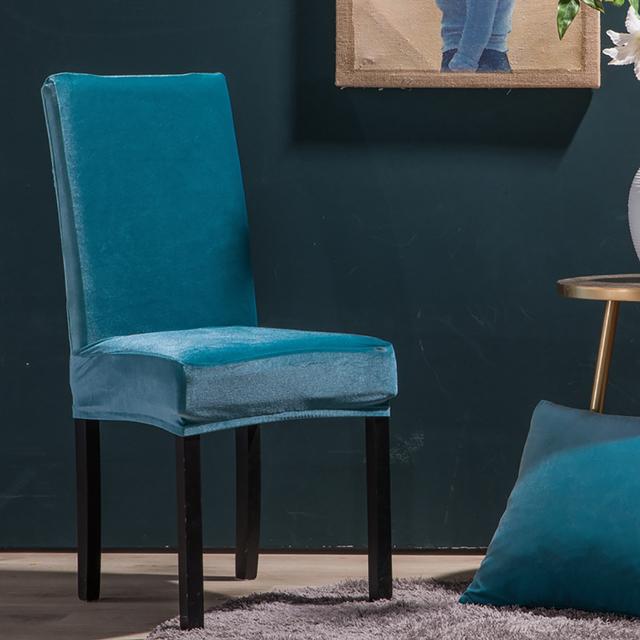 

Airldianer Velvet Stretch Chair Cover Spandex Plush Slipcovers Protector For Dining Room Home universal sizes