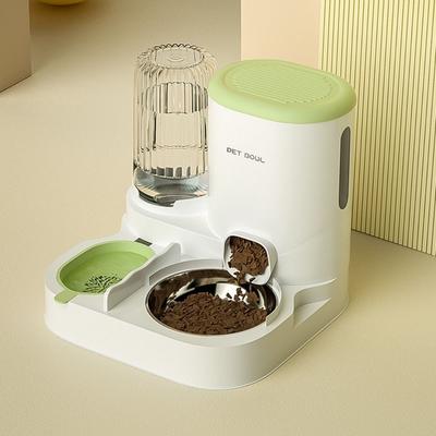 Design Separado Alimentador Integrado para Animais de Estimação Antiderramamento Removível Alimentador Automático de Água para Gatos com Tigela de Aço Inoxidável Grande Capacidade