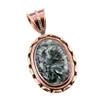 Natural Seraphinite Gemstone 925 Solid Sterling Silver TwoTone Pendant 1.5" U0A28