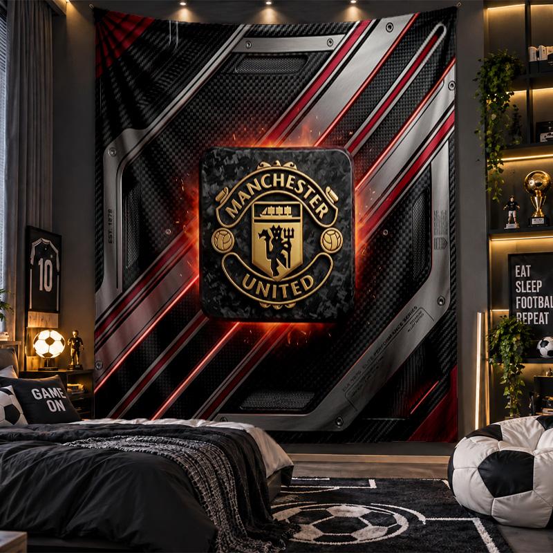 Tapisserie murale Tissu imprimé Manchester United pour salon chambre décoration intérieure