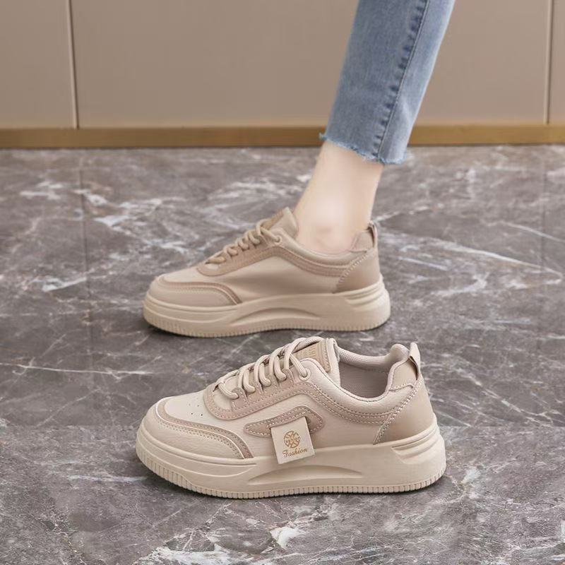 

Platform student white shoes new versatile spring chic shoes casual sports leather board shoes 40