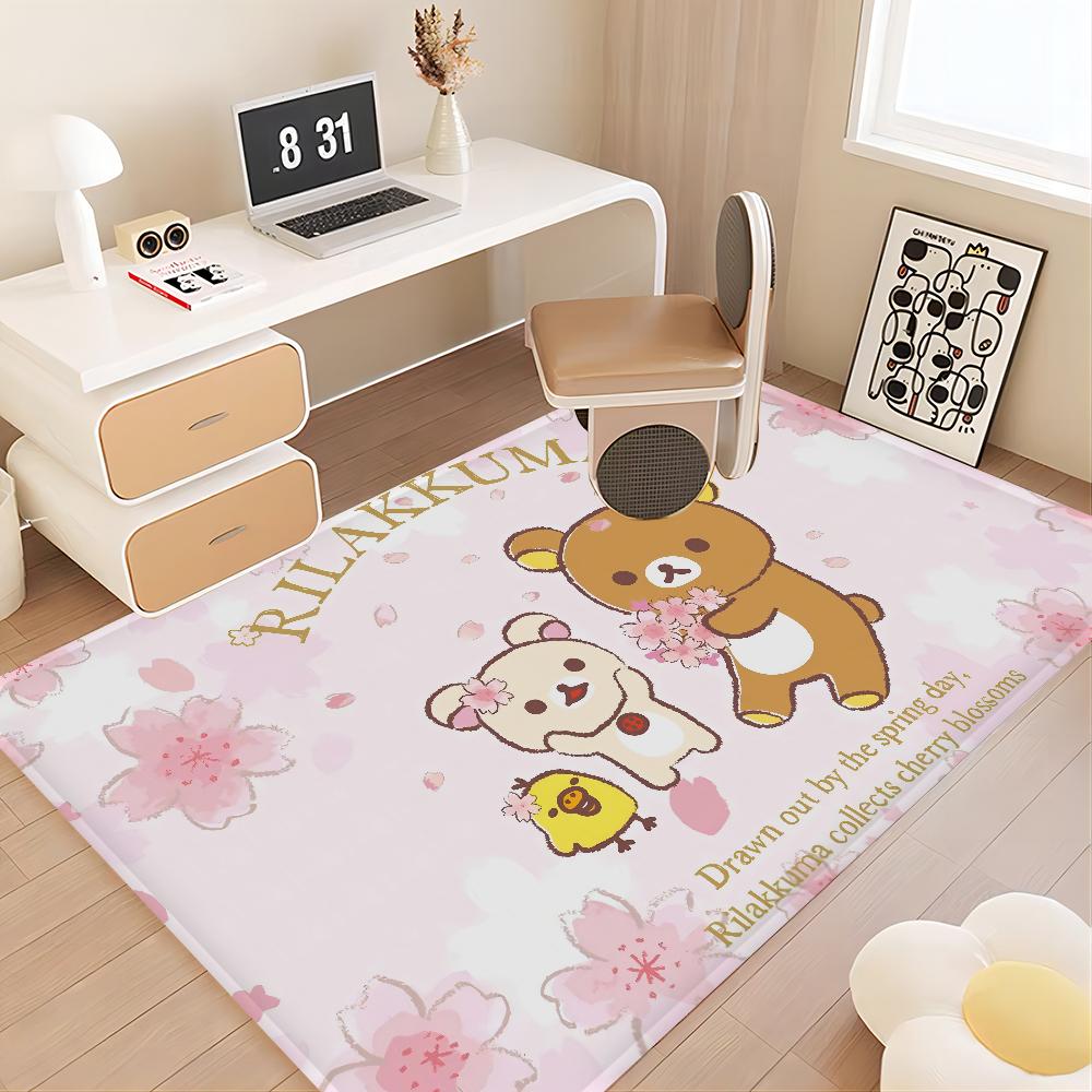 Cute Rilakkuma Floor Mat Floor Mat INS Style Soft Bedroom Floor House Laundry Room Mat Anti-skid Household Carpets