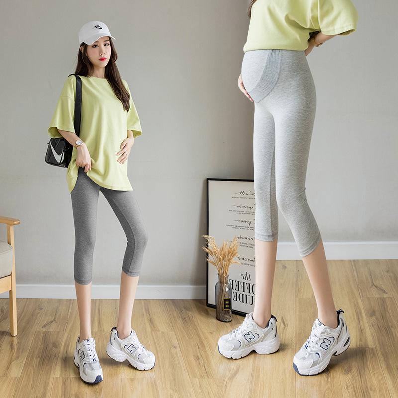 Högmidjade sommarleggings för gravida med smal passform och magstöd