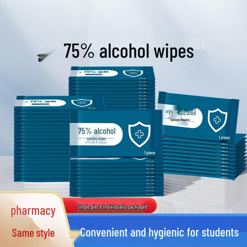 75% Alcohol Individually Packaged Disposable Sanitizing Wipes for Portable Use