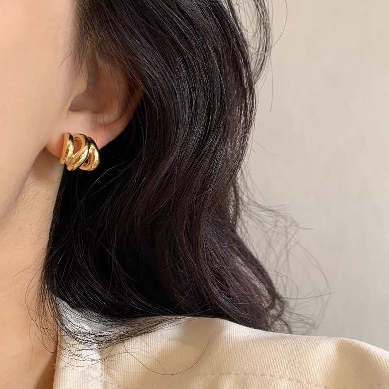 Metal Irregular Ear Clips, No Ear Piercings, Niche Unique Design, Cold Wind Earrings, Fashionable Commuter, Small Earrings, Women