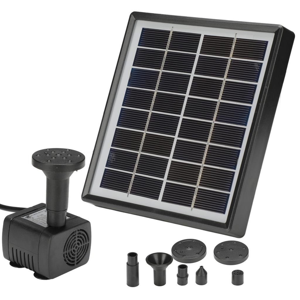 Solar Fountain Pump Energy Saving High Efficiency Black Solar Fountain for Garden Bird Bath Small Pond 2W