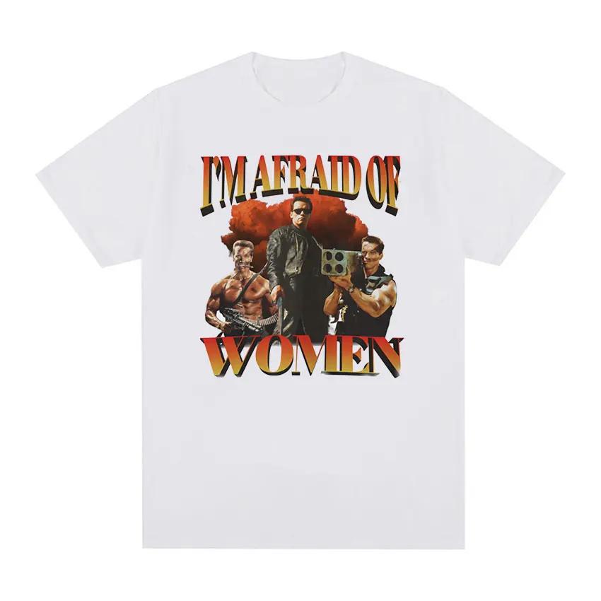 Ich habe Angst vor Frauen Gym Retro Grafik T-Shirt Unisex Gothic Mode Kurzarm T-Shirts Unisex Kleidung T-Shirt