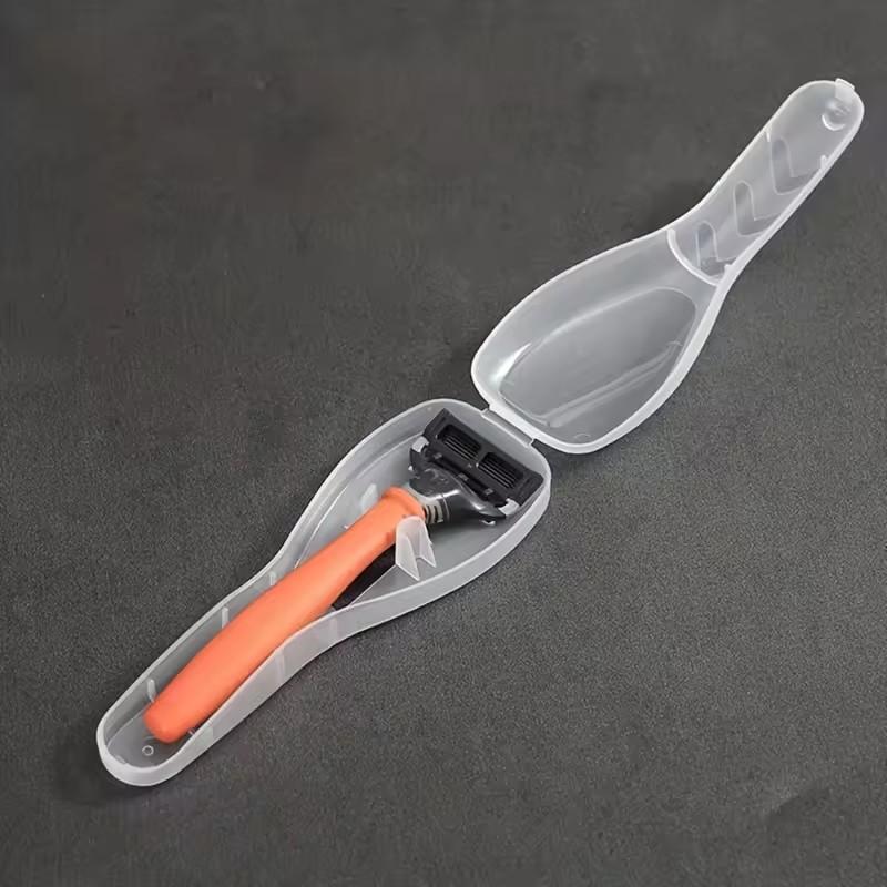 Clear Portable Travel Men Manual Razor Protector Plastic Box Cover Container Storage Shaver Holder Protector Case Organizer