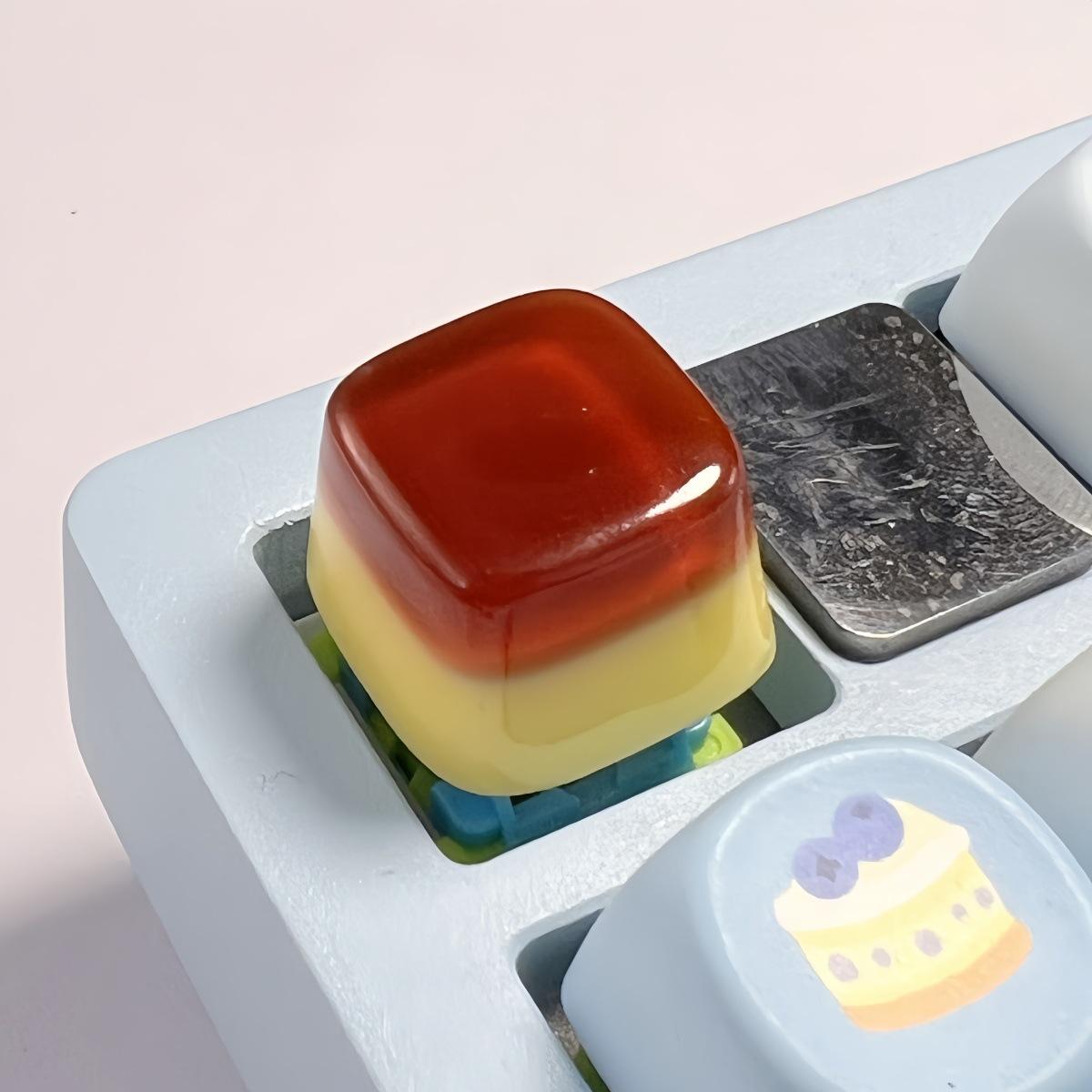 Personalized Creative Design Resin Simulation Caramel Pudding Keycap Mango Jelly Cross Axis Mechanical Keyboard Keycaps Single