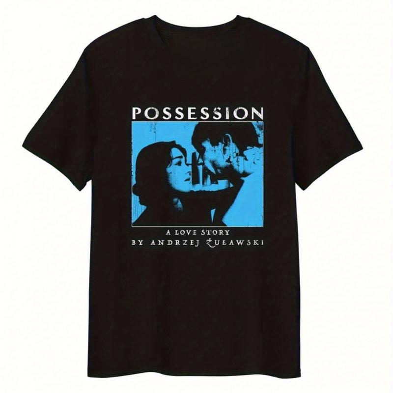 Amerikansk Retro Skräckfilmsmönster T-shirt för Alla Säsonger, Ny Bomulls Casual Mode Streetwear för Män och Kvinnor“