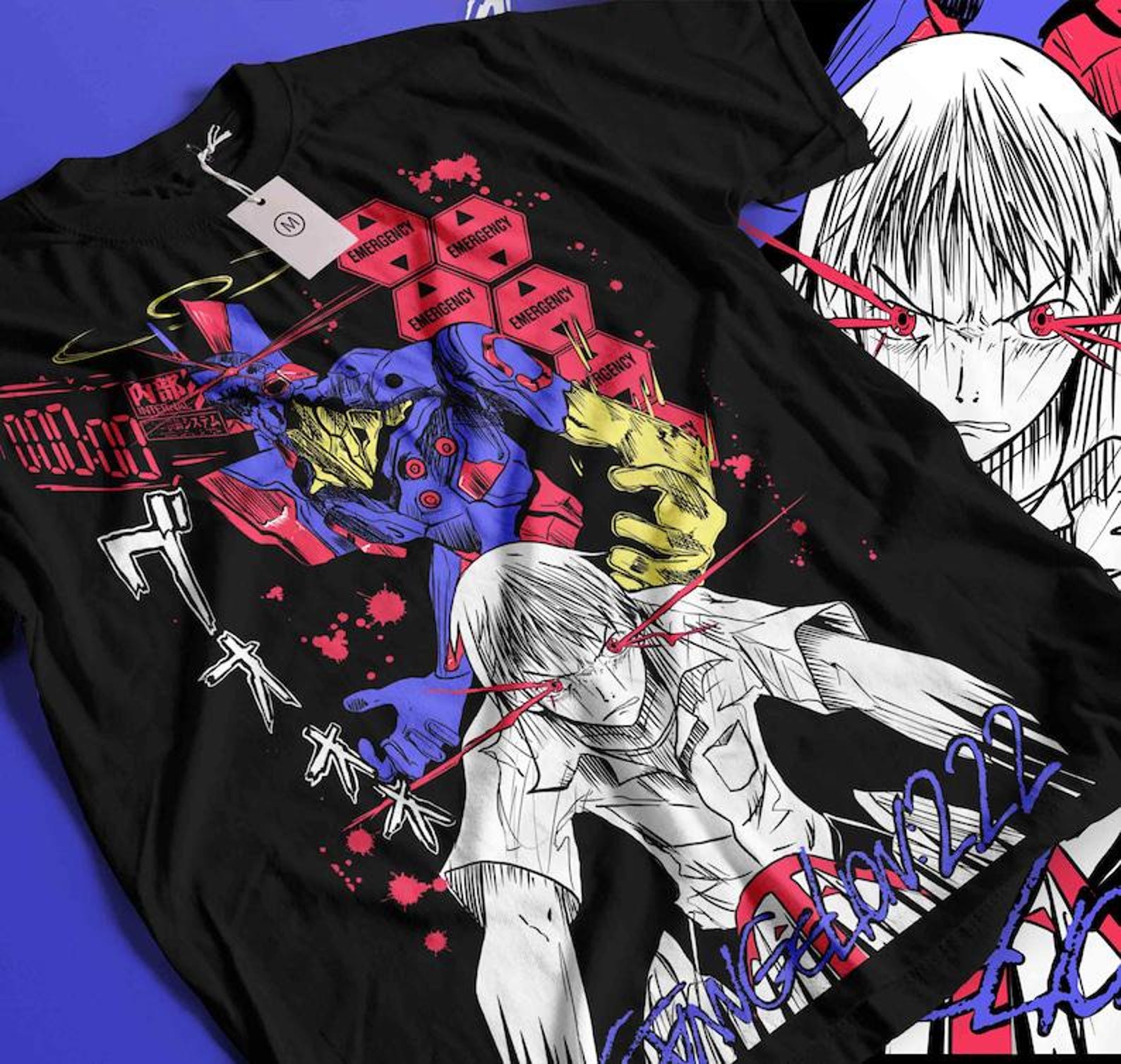 Rei Ayanami and Asuka Langley Soryu T-Shirt neon genesis evangelion anime T-Shirt 4XL