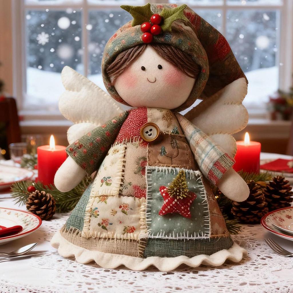 Christmas Angel Doll Kit Soft Vintage Decor Soft Doll Decoration Sewing Kit for Adults Girls Beginner Handicraft Lovers Birthday