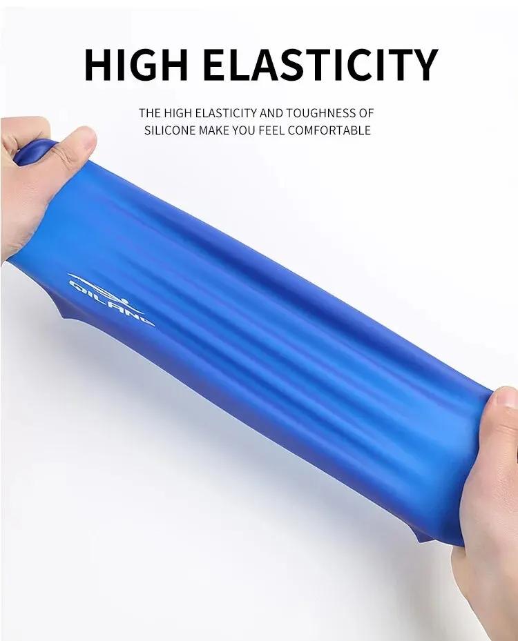 Silicone Swim Caps Swim Cap Adult Silicone Waterproof Unisex Solid Color Pool Diving Cap Long Hair